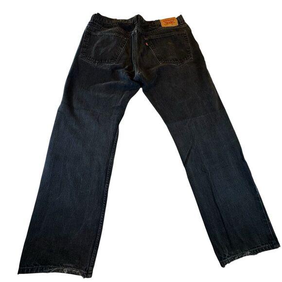 Vintage Levis 505 Jeans Mens 38x30 Black Gray Y2K Straight Red Tag - Picture 2 of 16